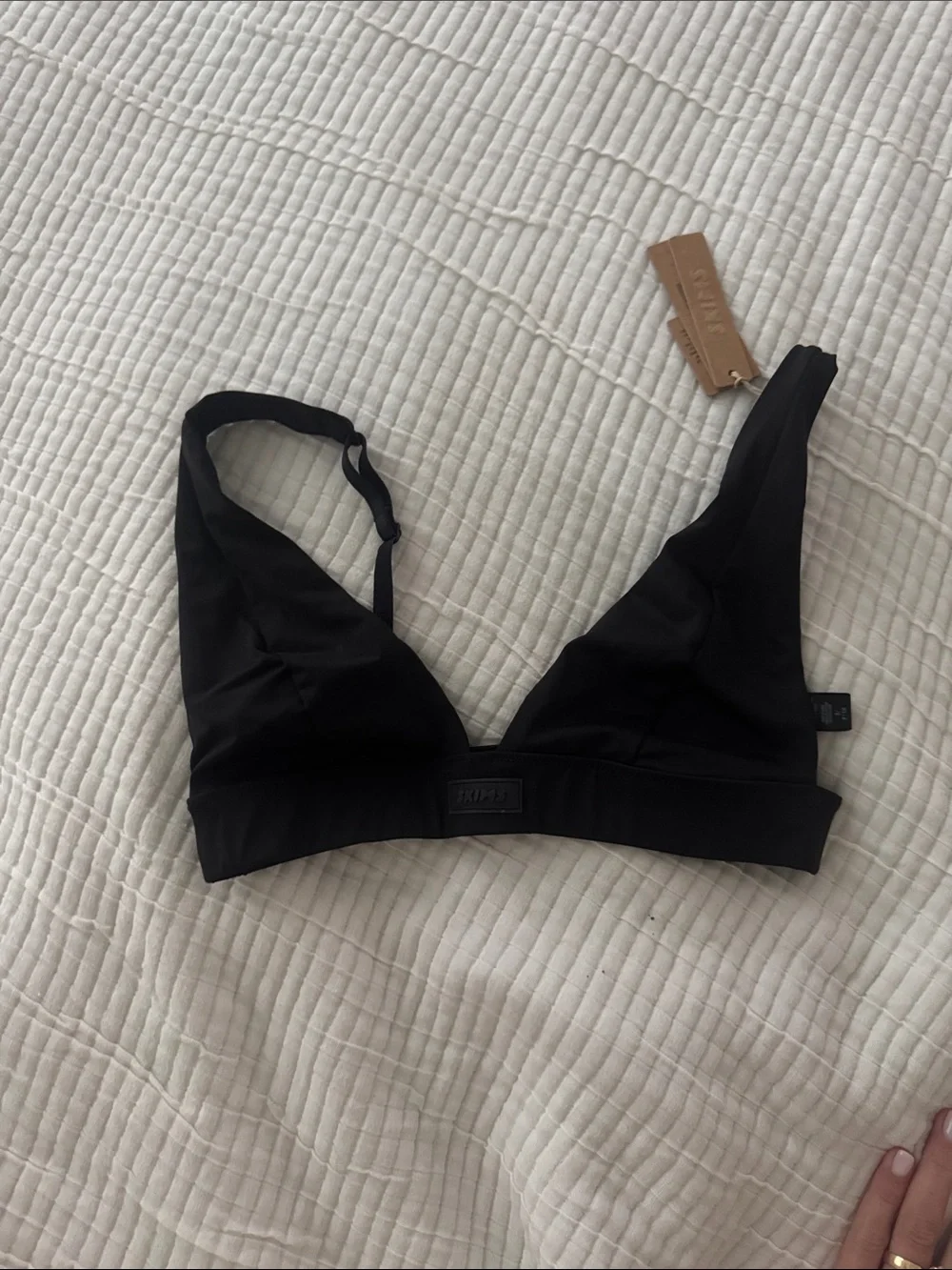 SKIMS Black Seamless Triangle Bralette